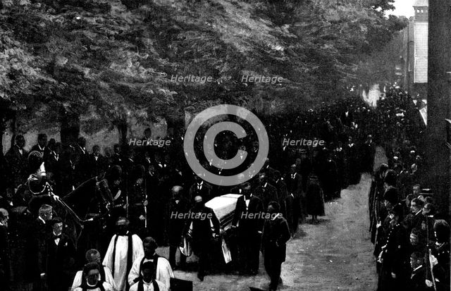 The Funeral of Mr. Gladstone: the procession passing the corner of Church Street, Hawarden, 1898. Creator: Unknown.