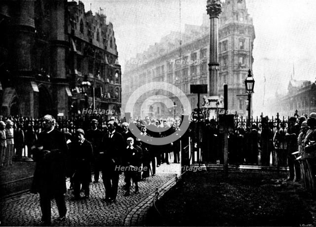 The Funeral of Mr. Gladstone: ...the Rev. Stephen Gladstone, entering the Abbey, 1898. Creator: SB Bolas & Co.