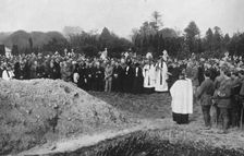 The funeral of some of the Lusitania victims at Queenstown 1915