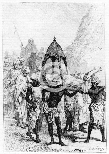 The funeral of Sinbad's wife, 19th century. Artist: Unknown