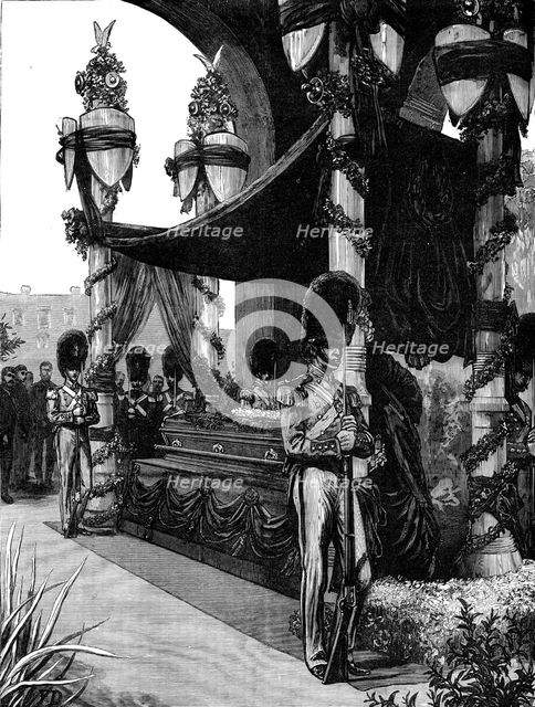 The Funeral of President Garfield; lying in state at Cleveland..., 1881. Creator: Unknown.