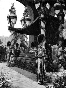 The Funeral of President Garfield; lying in state at Cleveland..., 1881. Creator: Unknown