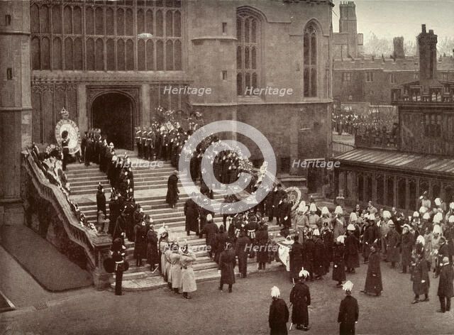 'The Funeral of Queen Victoria: Carrying The Coffin Into St. George's Chapel, Windsor', c1900. Creator: Russell & Sons.