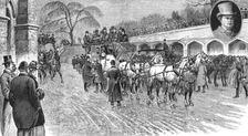 'The Funeral of the late James Selby, the celebrated "Whip"; the coaches at Reigate Cemetery 1888 Creator: Unknown