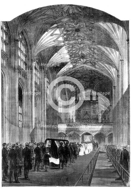 The Funeral Procession in the nave of St. George's Chapel, Windsor, 1861. Creator: Unknown.