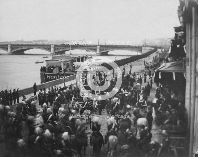 The funeral procession of the Deceased Heir to Throne, Grand Duke Nicholas Alexandrovich of Russia, 