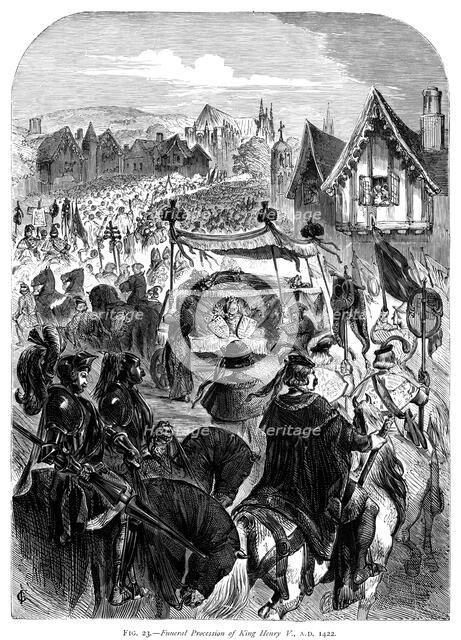 The funeral procession of King Henry V, 1422. Artist: Unknown