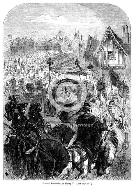 The funeral procession of King Henry V, 1422. Artist: Unknown