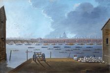 The Funeral Procession of Lord Nelson on the Thames c1806. Artist: Daniel Turner
