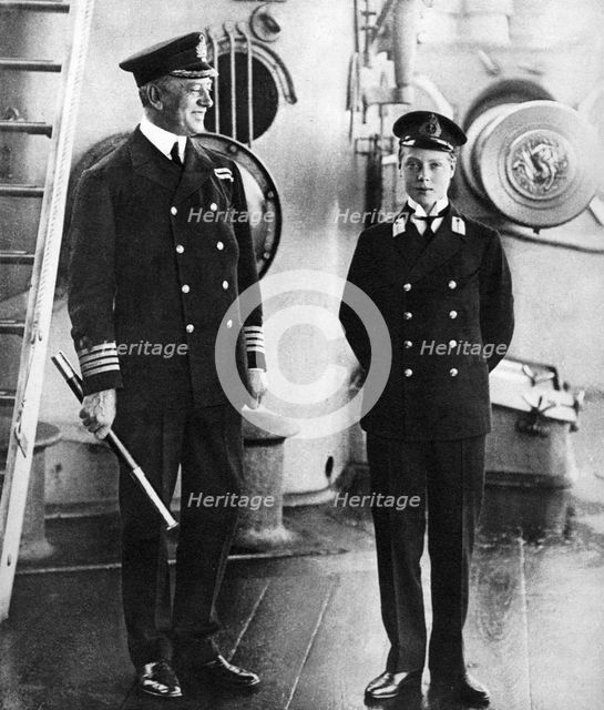 The future King Edward VIII as a midshipman in HMS Hindustan, c1910. Artist: Unknown