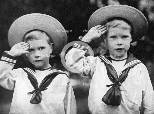 The future King Edward VIII (right) and the Duke of York, c1900. Artist: Unknown