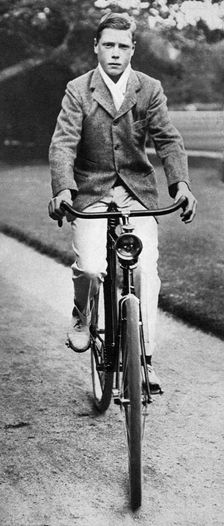 The future King Edward VIII riding his bicycle in 1911