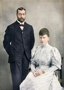 The future King George V and Queen Mary shortly after their marriage, 1893 (1911). Creator: WS Stuart
