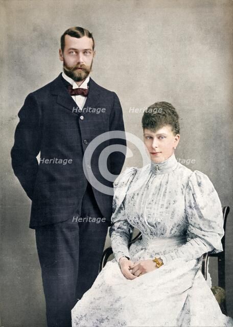 The future King George V and Queen Mary shortly after their marriage, 1893 (1911). Creator: WS Stuart.