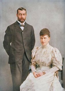 The future King George V and Queen Mary shortly after their marriage, 1893 (1911). Creator: WS Stuart