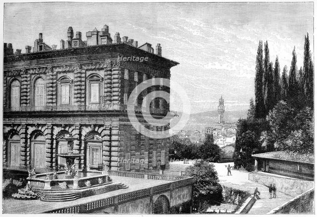 The façade of the Ammanati, Pitti Palace, Florence, Italy, 1882. Artist: Unknown