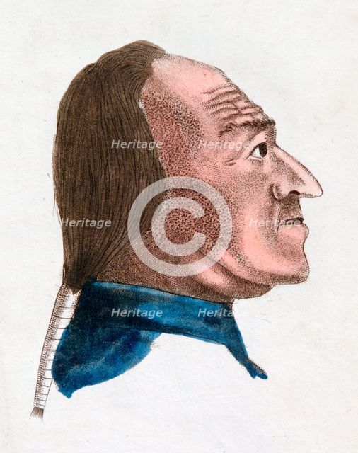 The facial characteristics of a quick tempered person, 1808. Artist: Johann Kaspar Lavater