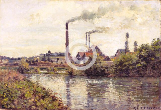The Factory at Pontoise, 1873. Artist: Pissarro, Camille (1830-1903)