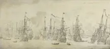 "The Failed Attack of the English on the Return Fleet in the Port of Bergen, Norway, 12 August 1665: Creator: Willem van de Velde I
