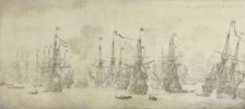 "The Failed Attack of the English on the Return Fleet in the Port of Bergen, Norway, 12 August 1665: Creator: Willem van de Velde I