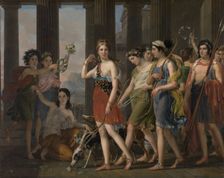 The Fair Anthia Leading her Companions to the Temple of Diana in Ephesus, c1820. Creator: Joseph Paelinck