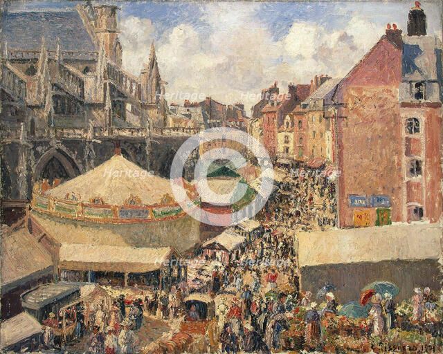 The Fair in Dieppe, Sunny Morning', 1901. Creator: Pissarro, Camille (1830-1903).