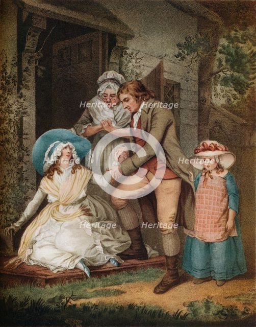 'The Fair Penitent. Laetitia in Penitence Finds Relief and Protection From Her Parents', c1811. Artist: John Raphael Smith.