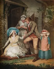 The Fair Penitent. Laetitia in Penitence Finds Relief and Protection From Her Parents c1811. Artist: John Raphael Smith