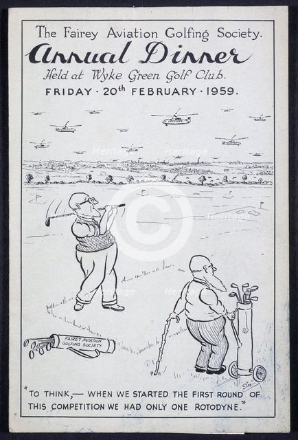 "The Fairey Aviation Golfing Society Annual Dinner", British, 1959. Creator: Unknown.