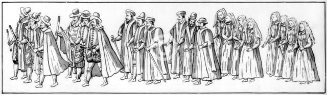 'The faithful subjects who led the procession at Elizabeth's funeral', 1603 (1901). Artist: Unknown