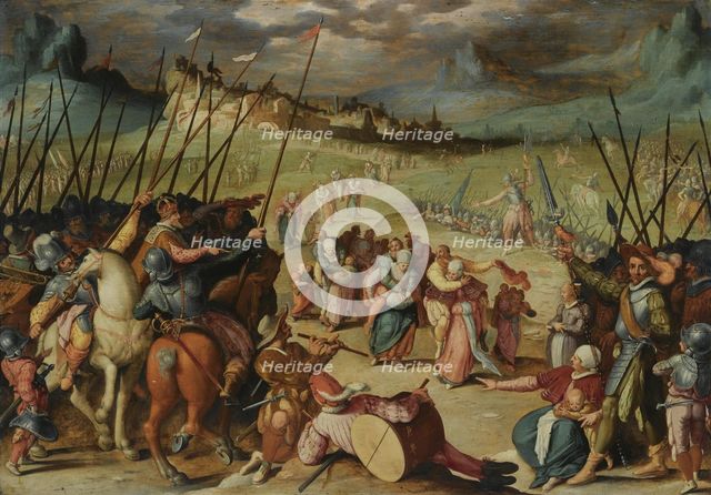 The faithful wives of Weinsberg. Artist: Swanenburg, Isaac Claesz. van (1537-1614)