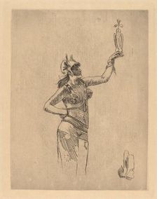The Falconer (La fauconniere). Creator: Félicien Rops