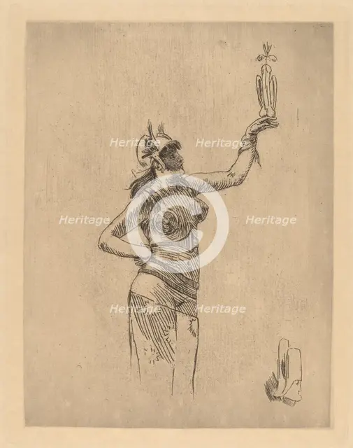 The Falconer (La fauconniere). Creator: Félicien Rops.