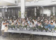 The fall flower show at P.S. 15, Manhattan, c1921. Creator: Frances Benjamin Johnston