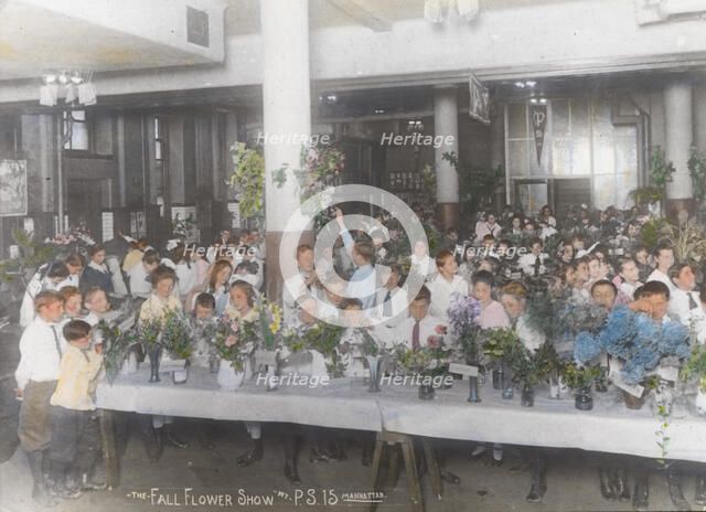 The fall flower show at P.S. 15, Manhattan, c1921. Creator: Frances Benjamin Johnston.