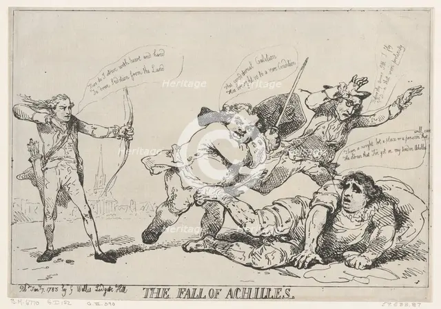 The Fall of Achilles, January 7, 1785., January 7, 1785. Creator: Thomas Rowlandson.