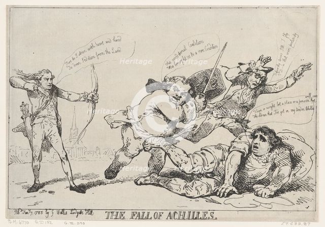 The Fall of Achilles, January 7, 1785., January 7, 1785. Creator: Thomas Rowlandson.