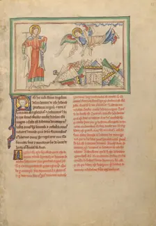 The Fall of Babylon; Dyson Perrins Apocalypse, about 1255-1260. Creator: Unknown