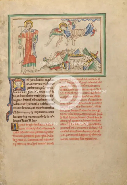 The Fall of Babylon; Dyson Perrins Apocalypse, about 1255-1260. Creator: Unknown.