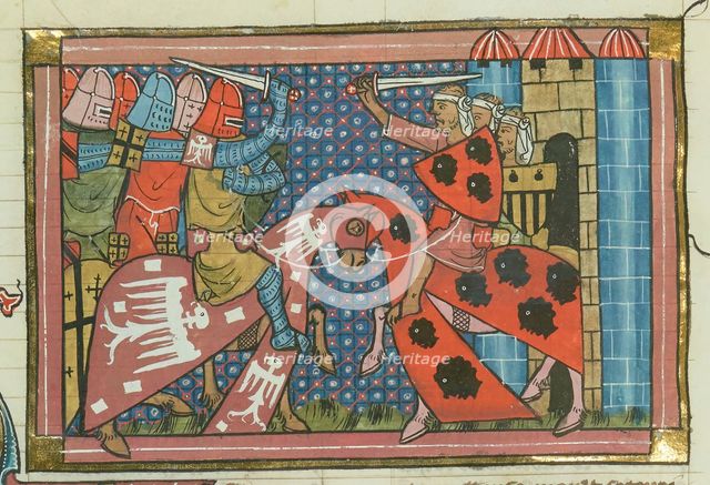 The Fall of Edessa, 1144 (From "Li rommans de Godefroy de Buillon et de Salehadin"), 1337. Creator: Maître de Fauvel (active 1314-1340).