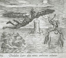 The Fall of Icarus, published 1606. Creators: Antonio Tempesta, Wilhelm Janson