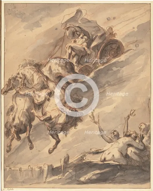 The Fall of Phaeton, 1745/1750. Creator: Gaspare Diziani.