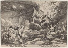 The Fall of Phaeton, c. 1600. Creator: Goltzius, Workshop of Hendrick