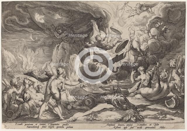 The Fall of Phaeton, c. 1600. Creator: Goltzius, Workshop of Hendrick,.