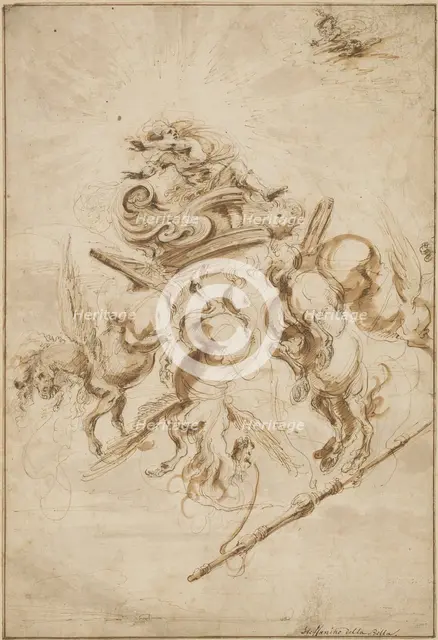 The Fall of Phaeton, c. 1655. Creator: Stefano della Bella.