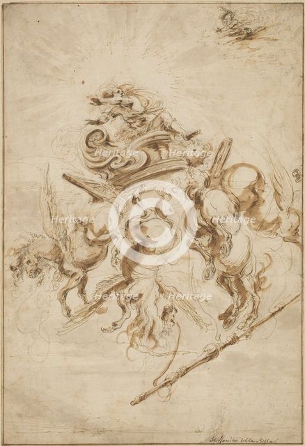The Fall of Phaeton, c. 1655. Creator: Stefano della Bella.