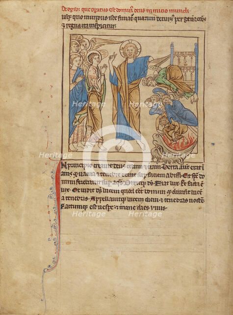 The Fall of the Angels; Northumberland Bestiary, about 1250-1260. Creator: Unknown.