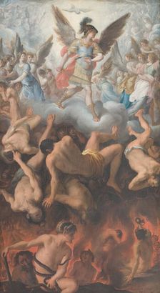The Fall of the Rebel Angels, 1605. Creator: Caxés, Eugenio (1574-1634)