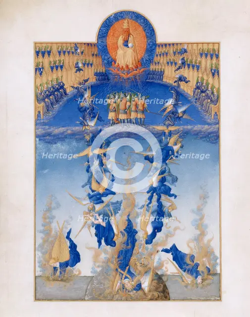 The Fall of the Rebel Angels (Les Très Riches Heures du duc de Berry), 1412-1416. Artist: Limbourg brothers (active 1385-1416)