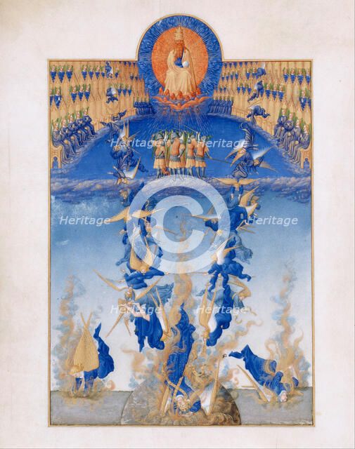 The Fall of the Rebel Angels (Les Très Riches Heures du duc de Berry), 1412-1416. Artist: Limbourg brothers (active 1385-1416)